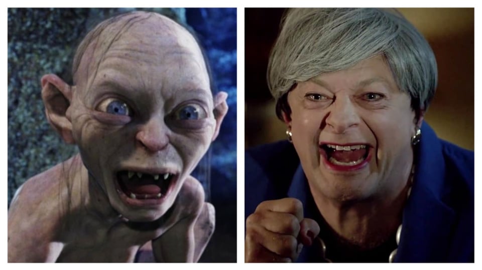 Andy Serkis ztvárnil britskou premiérku jako Gluma